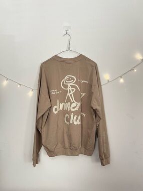 [DISCONTINUED] DRMERS CLUB Graphic Long Sleeve Crewneck Sweatshirt Unisex Tan